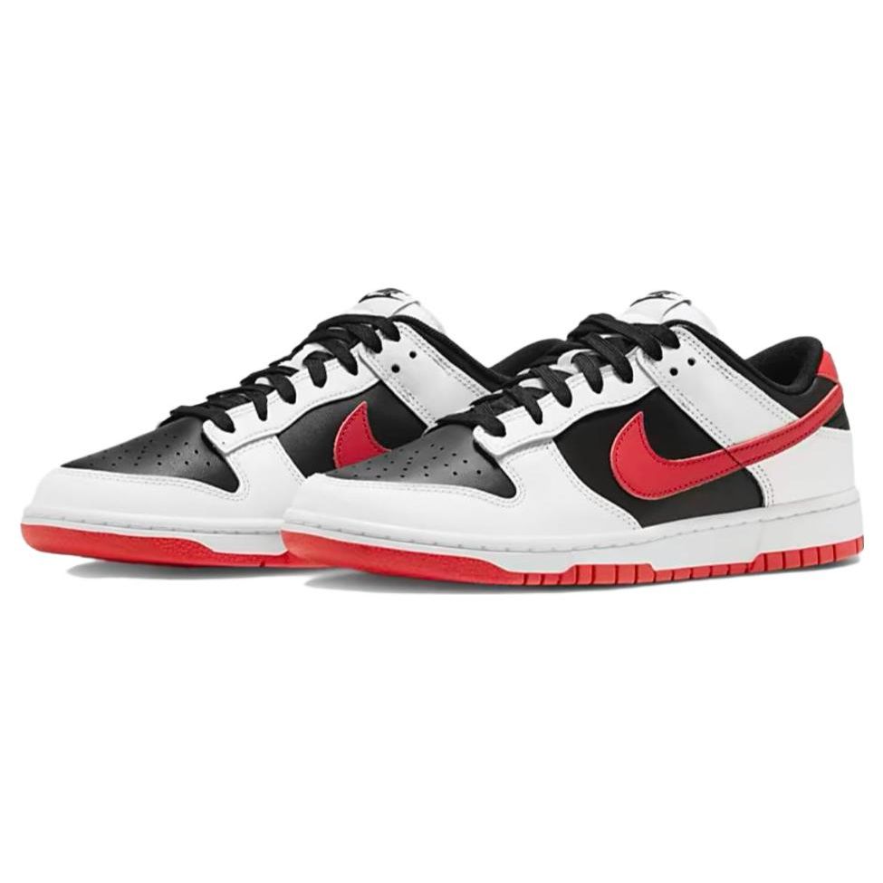 Nike Sneakers Unisex Dunk Low Bianco Nero Rosso University-Red FD9762-061
