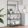 Vidaxl Kitchen Shelf with Hooks, 4-Tier, Grey Sonoma Oak