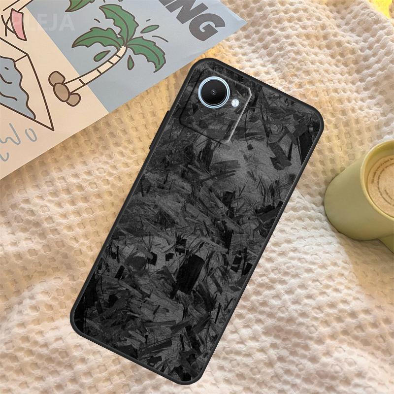 Forged Carbon Pattern Case For Realme C67 C63 C55 C51 C75 C61 C53 C35 C65 C71 11 12 13 14 15 Pro Plus GT6 GT7 Pro