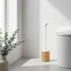 Creative Faux Rattan Toilet Brush Set with Holder Modern Home Decor Bathroom Cleaning Accessory for Contemporary Spaces