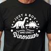 Boy's Dinosaur Graphic Tee, Dino Lover Shirt