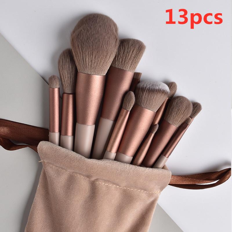 

13 шт. Набор кистей для макияжа, цветной набор теней для век, основа под макияж, полный набор кистей для макияжа, тени для век, румяна, смягчающие инструменты для макияжа 13pcs коричневый
