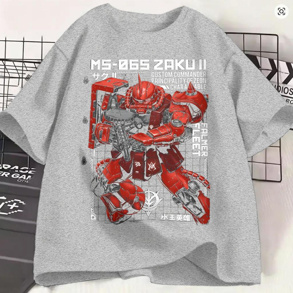 Gundam TShirt For Unisex Unique Cotton Tee Shirt Round Collar Short Sleeve T Shirts Big Size Clothing