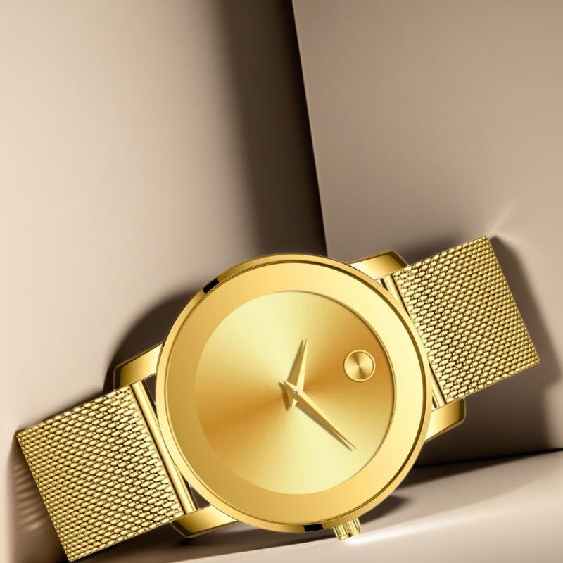 Luxury Brand Wristwatch MISSFOX Minimalist Fashion Quartz Watch Classic Design Waterproof Stainless Steel Mesh Belt Wristwatches