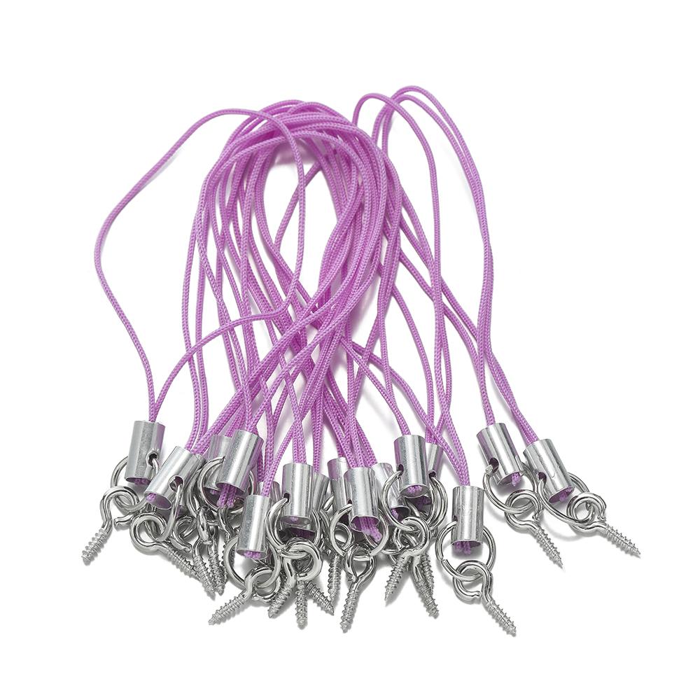 20/50pcs Lanyard Lariat Strap Cord With Eye Pins Screw Colour Strap Charm Cord Rope Keychains Hooks Mobile Phone DIY Accessories