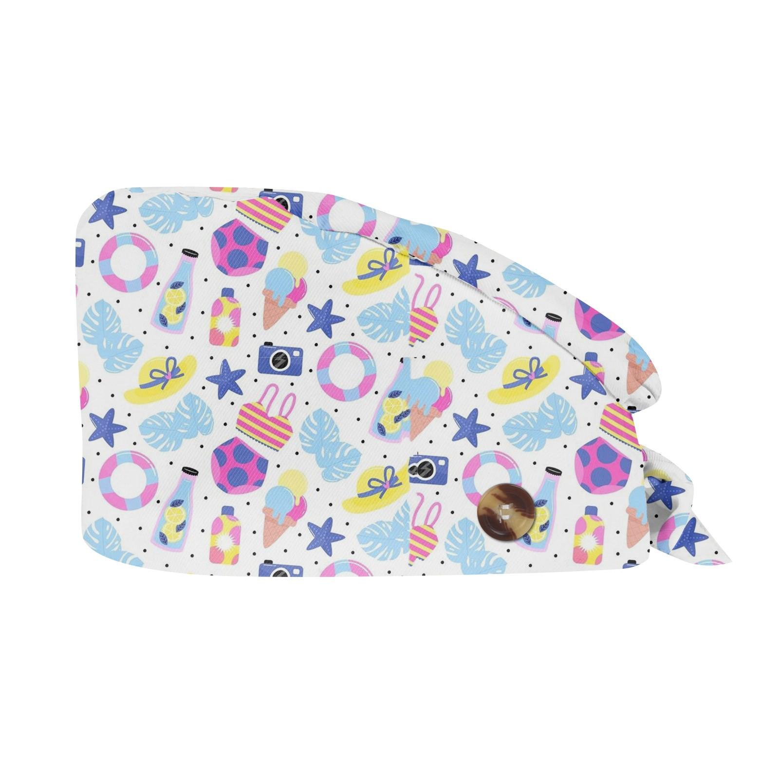 

Шапочки для хирургов с принтом мультяшных животных, хирургические шапочки для женщин и мужчин, регулируемые, впитывающие пот, эластичный хлопок, шапочки для медсестер A светло-фиолетовый