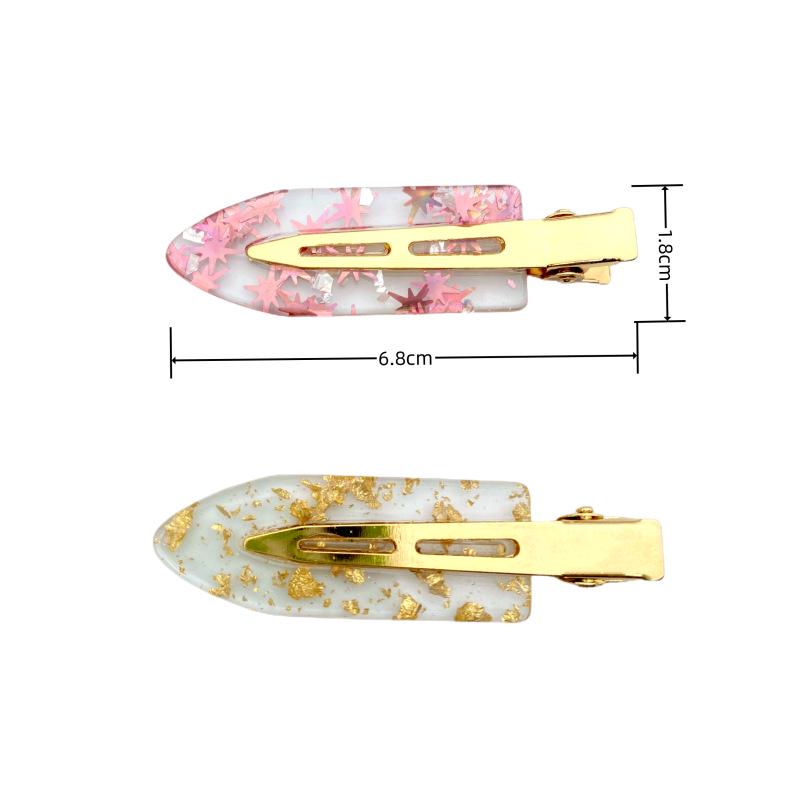 New Korean-style Gold Foil Hairpin - Versatile Acetate Acrylic Leaf Clip