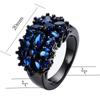 Cute Female Purple Red Blue Green Zircon Star Flower Rings Vintage Black Gold Color Multicolor Wedding Jewelry For Women Gifts