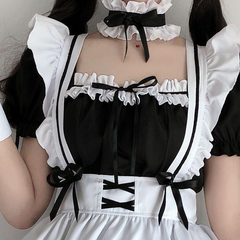 Kostým pro služebnou Cos Roztomilé šaty pro služebnou ve stylu Lolita Sexy Uniform Dámská souprava