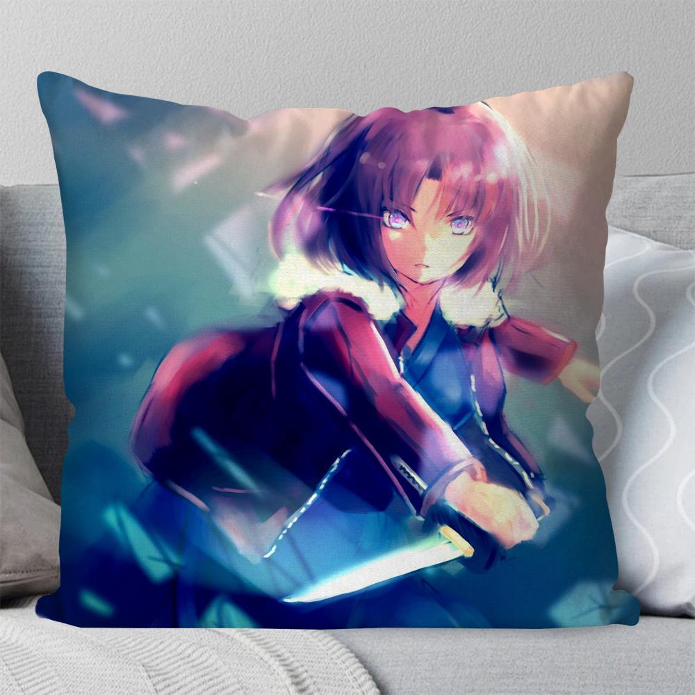 Shiki Ryougi Animation The Garden Of Sinners Kissenbezug Quadratisches Kissen Schlafzimmer Sofa Freizeit Auto Wohnzimmer Heimdekoration 40X40