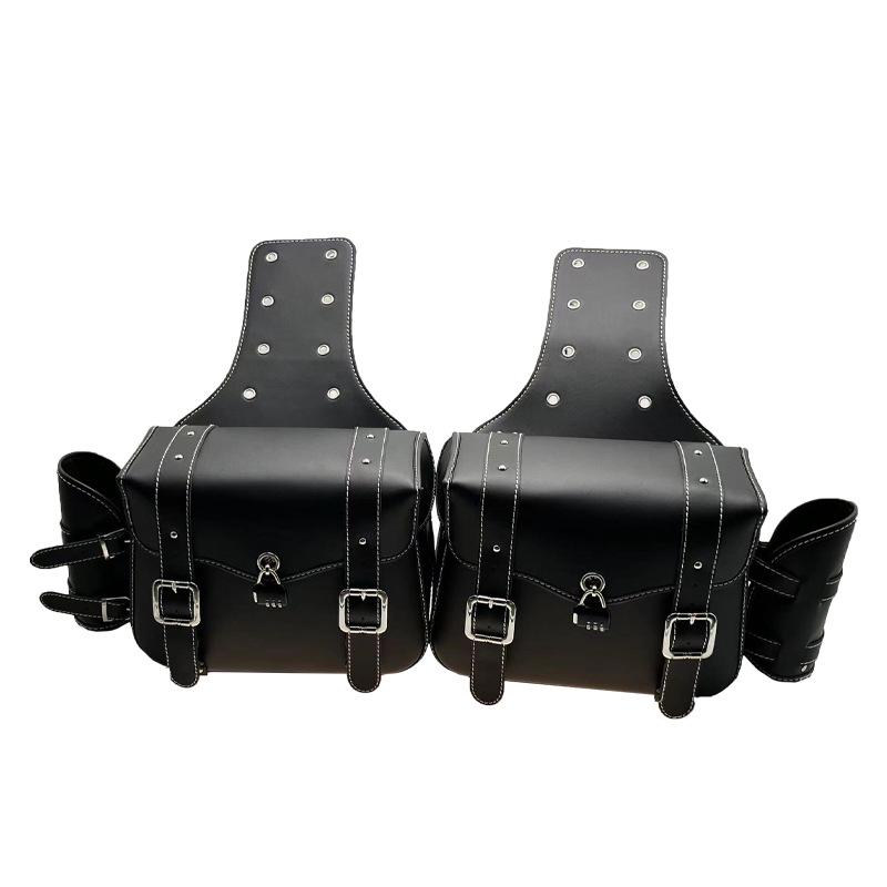 Retro PU Leather Anti-theft Motorcycle Saddlebag - Waterproof