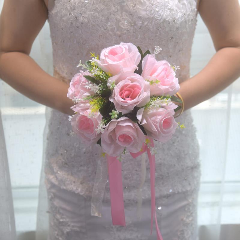 1 ks Svatební malá kytice Odolná Malá velikost Připravená k obřadu Družičkovská Kompaktní kytice Realistická Umělá Malá velikost 23x20cm
