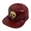Big Size Crocodile Leatherpattern Baseball Cap Unisex Adjustable Trend Hip Hop Style Cross Skull Flat Brim Duck Tongue Hat