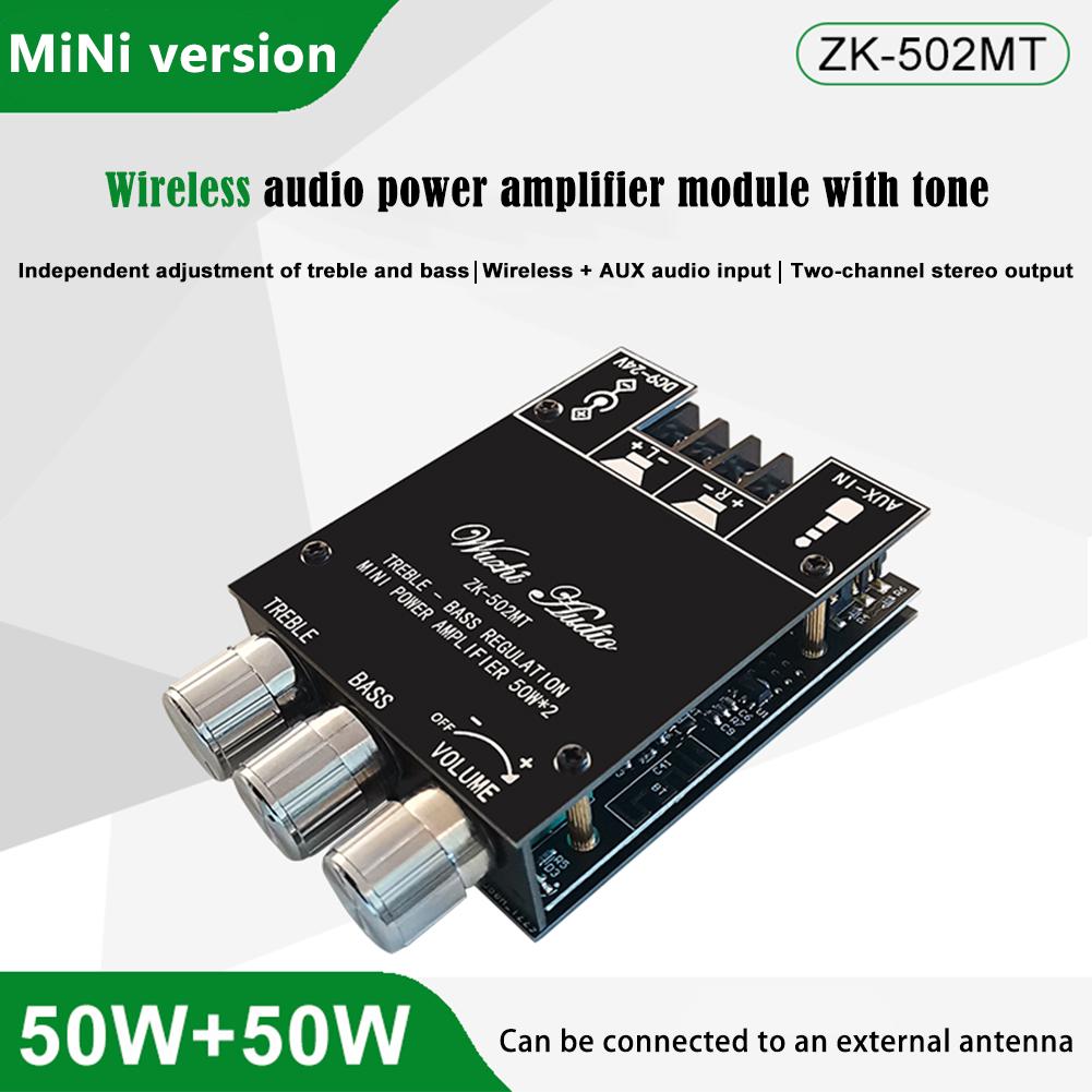 

ZK-502MT 2x50W 2.0-канальный усилитель сабвуфера, плата стереодинамиков, модули