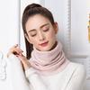 Women's Cashmere Cowl Neck Warmer Wool Pullover Scarf, Solid Color, Versatile, Warm, Hollow-Out Design