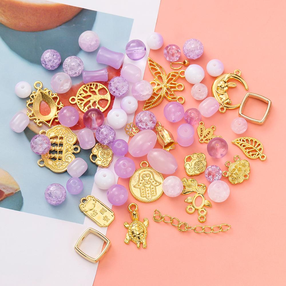 30/50g Mixed Style Glass Spacer Beads Metal Pendants Jewelry Accessories for DIY Bracelets Necklace Anklet Jewelry Making