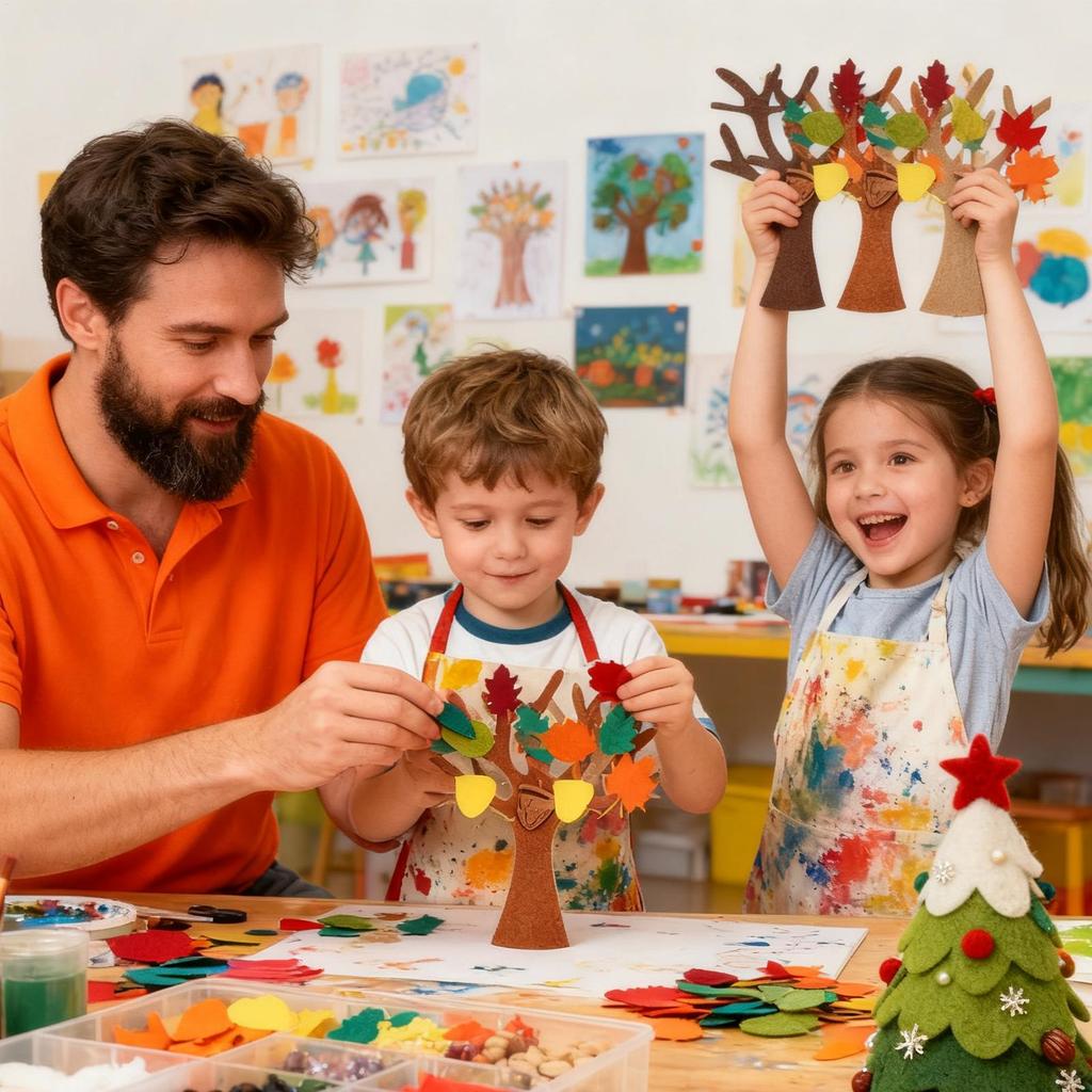 Felt Tree Craft Kit 96 Pieces Maple Leaves Fall Thanksgiving Decor DIY Felt Board Set Kids Home Party Supplies Christmas Gifts