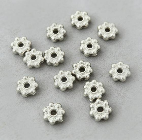 S925 Sterling Silver Flower Spacer Beads for DIY Jewelry