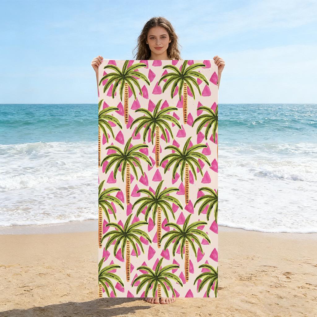 Tropical Coconut Tree Beach Towel Quick-Drying Small To Large Towel Suitable For Beach Yoga Pool Summer Funny Gift For Friends