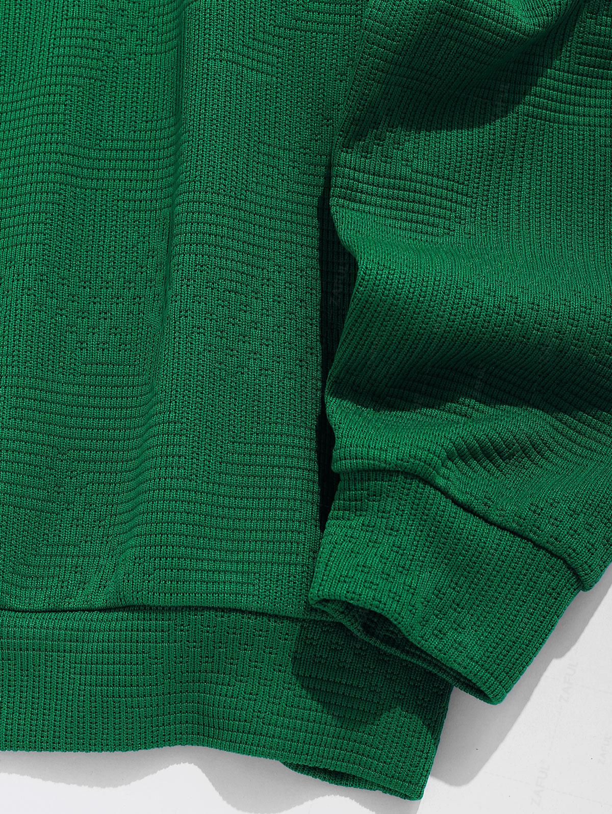 ZAFUL Мужская повседневная повседневная жаккардовая толстовка с заниженной линией плеч — фото 5