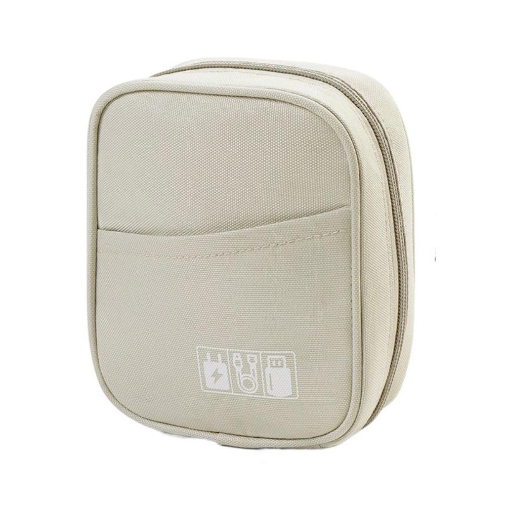 

Solid Color Oxford Travel Cable Bag Multi-layer Data Cable Storage Bag Travel сірий