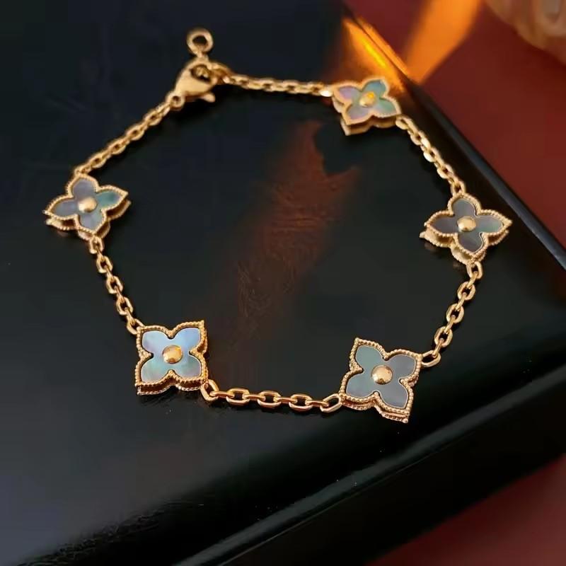 S925 silver shining eternal petals design adjustable bracelet suitable for women wedding holiday jewelry banquet gifts