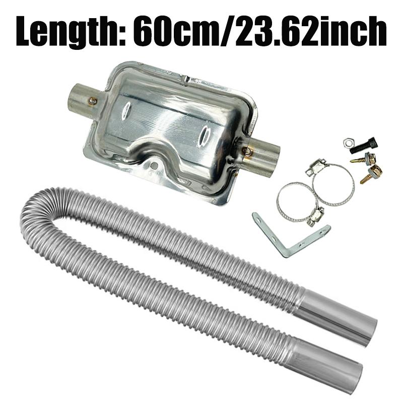 60cm/100cm/120cm/150cm/200cm/250cm/300cm Car Air Diesel Parking Heater Truck Van Exhaust Pipe Tube Vent + 24mm Silencer Muffler 60cm
