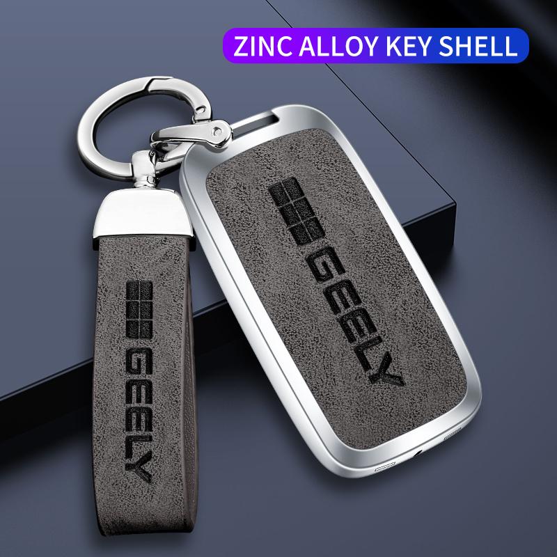 Estuche de Cuero de Aleación de Zinc para Llave de Coche Geely Galaxy Ex5 L6 L7 E5 Galaxy Starry 8 Emi No.1 Proton E.Mas E8 7 5 Llavero Estuche para Llave de Coche