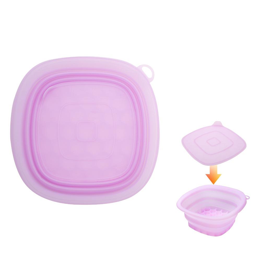 Built-in Ice Tray Portable Ice Basin Foldable Skincare Washbasin Face Dipping Bowl  for Women Girls