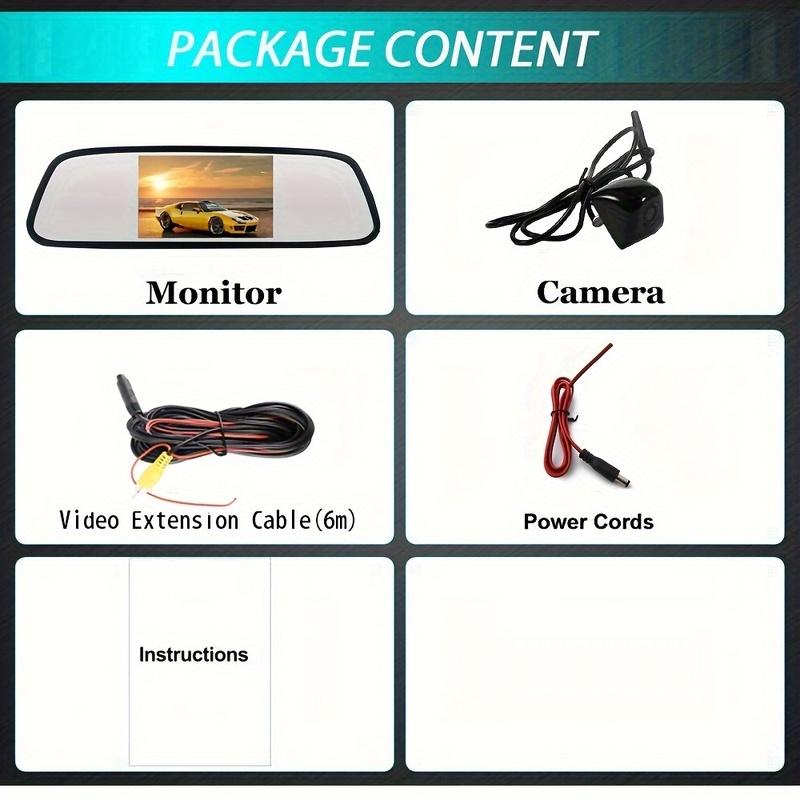 Backup Camera with Monitor Back up Camera System for Car Reverse Camera Rear View with 4.3in Monitor Safe Parking