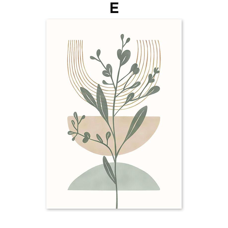 Abstract Mountain Leaf Sun Rainbow Geometry Landscape Posters And Prints Wall Art Canvas Painting Pictures For Living Room Decor