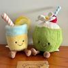 Entzückende Limonaden-Kokosnuss-Stofftiere Niedliches Zitronenwasser Weiches Plüschtier Cartoon-Puppe Heimdekoration Kawaii Tasche Anhänger Geburtstagsgeschenke