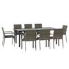 VidaXL 9-piece Garden Dining Set and Cushions Black and Grey 3185142