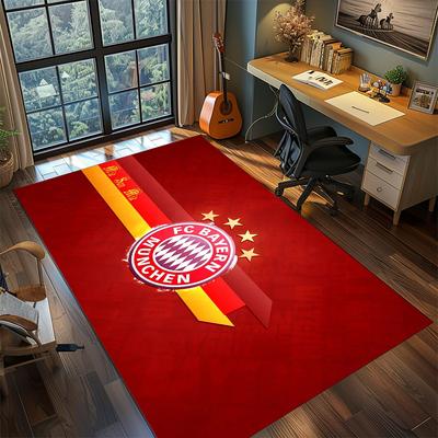1Pc Football Team Cartoon Print Carpet High Quality Comfortable for All Seasons, Home Decor