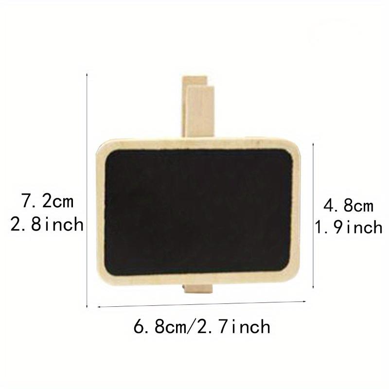 10Pcs Mini Wooden Blackboard Clamps Note Retangle Chalkboard Clip Tag Message Board for Wedding Party Paper Photo DIY