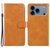 For iPhone 17 Pro Max Case Calf Texture PU Leather Wallet Phone Cover with Wrist Strap