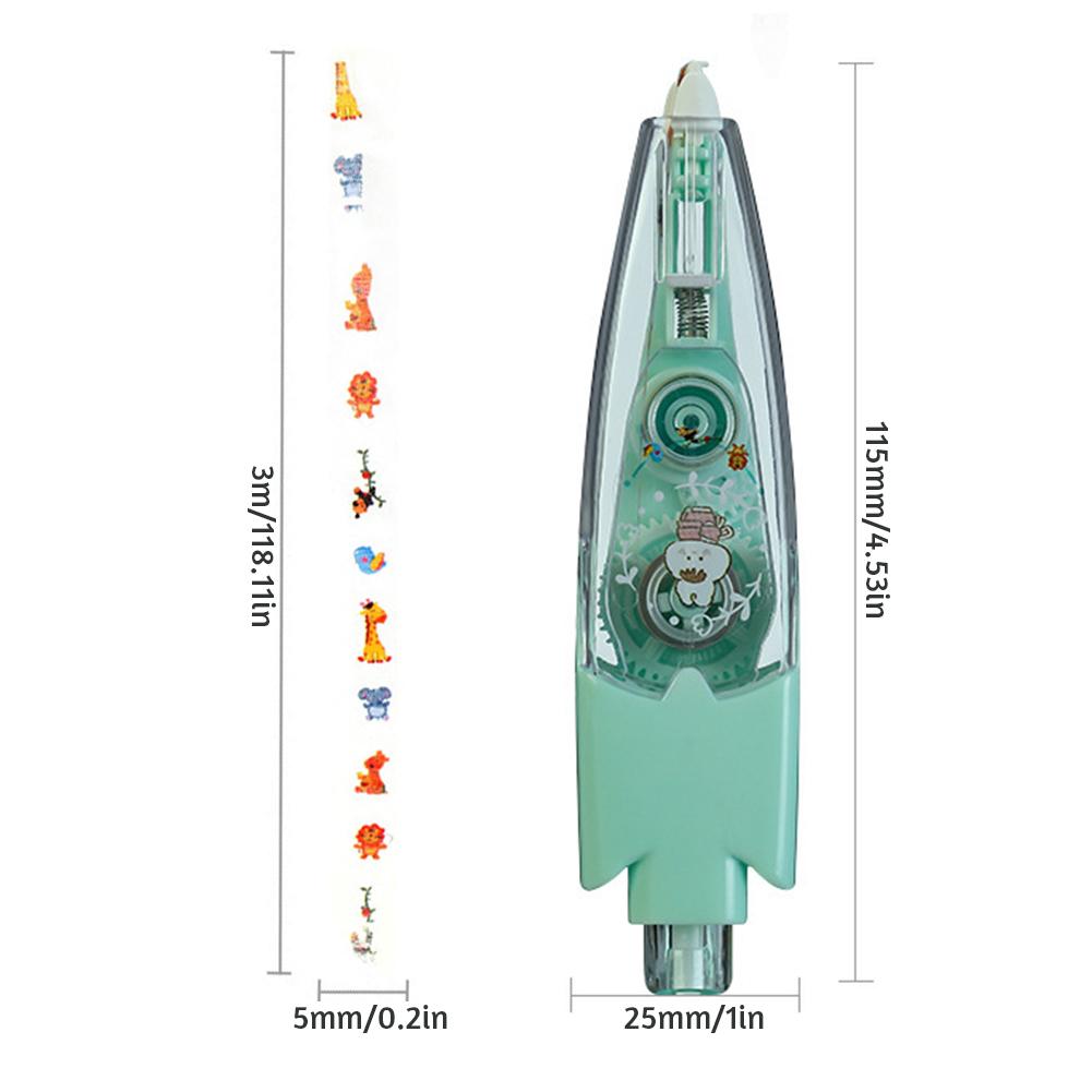 Correction Tape Decorative Sticker Pen Animal Press Type Decorative Pen Cute Pattern Decorative Tape Student Stationery Supplies