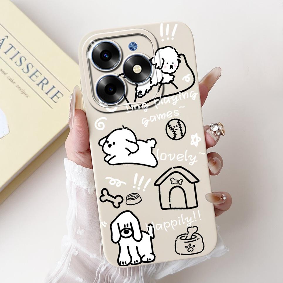 Luxus Modische Rückabdeckung Für Tecno Spark GO 2024 BG6 Hülle Weiches Silikon SparkGO 2024 Handyhülle Hase Katze Blume Panda Funda