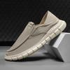 Tênis Masculino de Lona Slip-On Respirável - Tênis Casuais Confortáveis de Malha de Seda de Gelo para Primavera e Outono