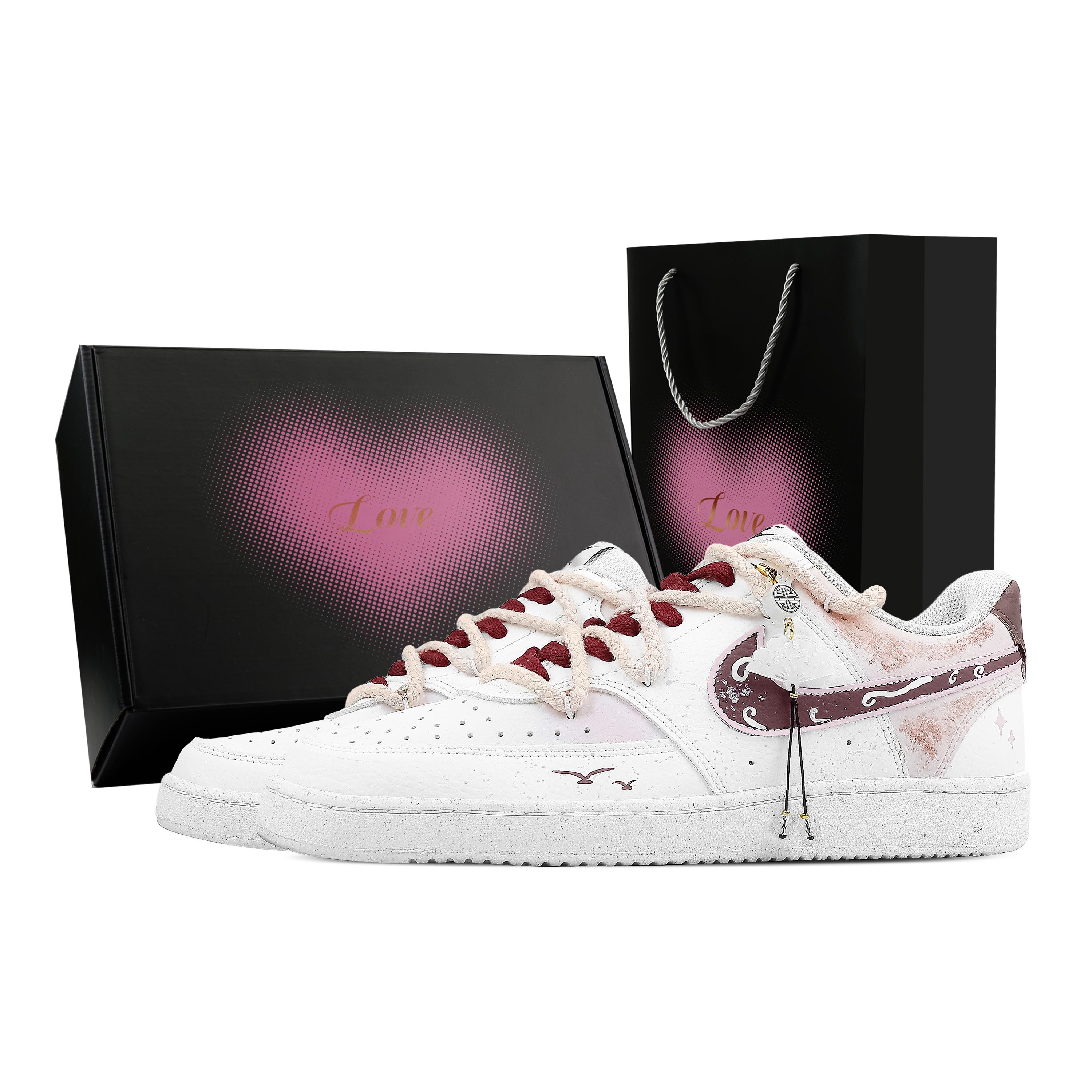 

Nike Court Vision 1 Sunset Mist, Heart Box Abrasion Resistant Slip Resistant Low top Skateboard Shoes Men s Pink White DH2987-101(Team773--) 40