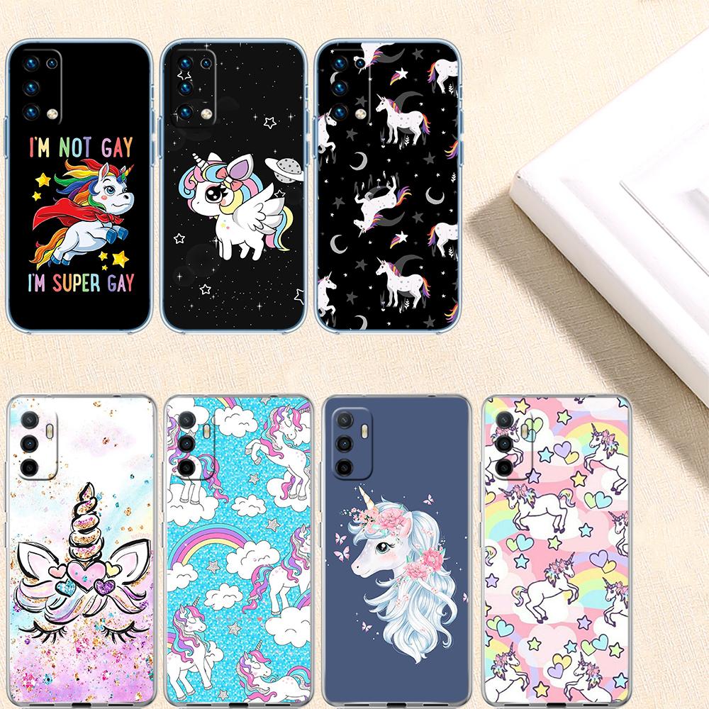 RE17 Cartoon Unicorn Transparent Phone Case for Motorola Moto Edge 20 30 40 50 S30 Fusion Ultra Pro Neo Lite + G200 G23
