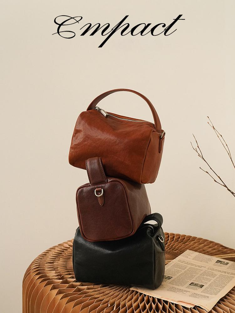Johnature Pillow Bag Casual Genuine Leather Women's Handbag Versatile Solid Color Soft Cowhide Shoulder Crossbody Bags
