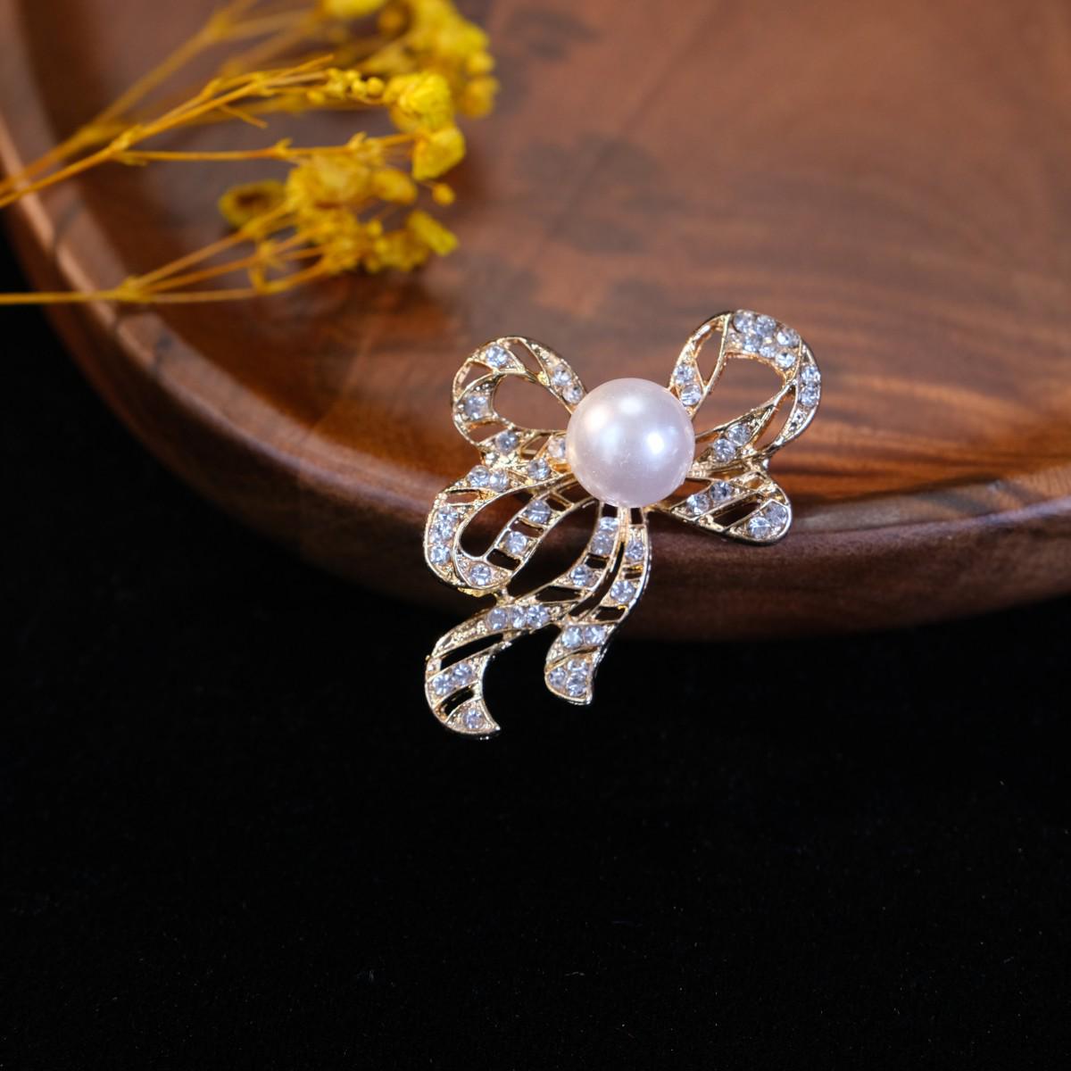 

Брошь-бант из страз высокого класса в японском и корейском стиле: Элегантная женская пряжка для шарфа