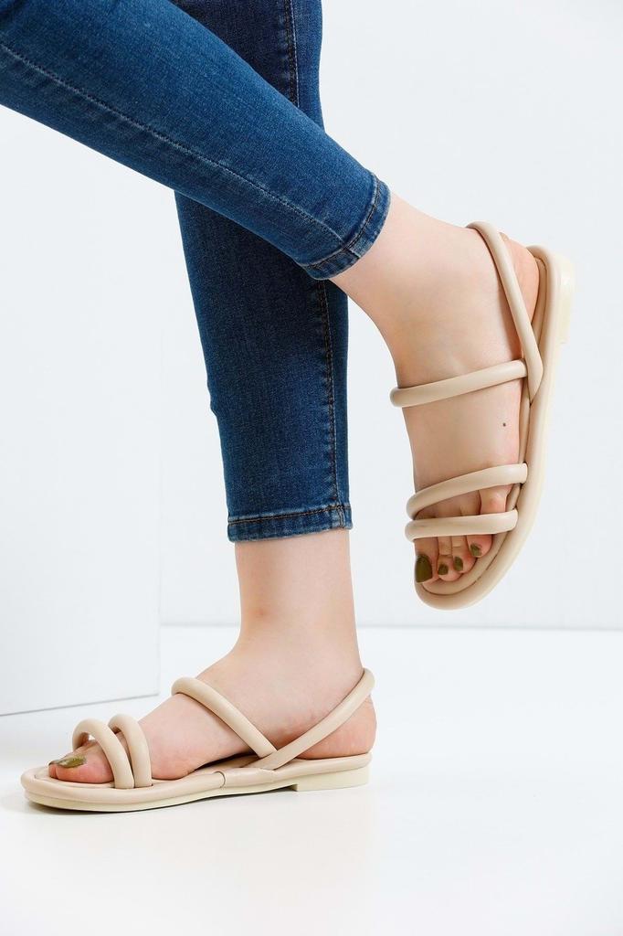 Women's Casual Sandals Comfortable Sole Flexible Sandals Beige