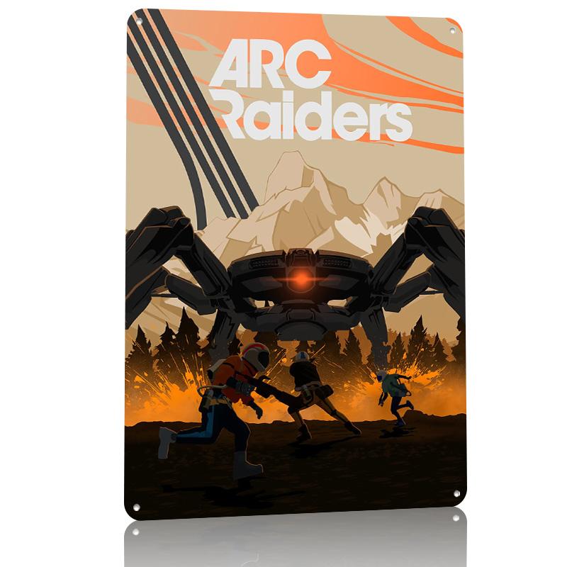 Arc Raiders Plakat Gry Niestandardowe Vintage Metalowe Znaki Sztuka Ścienna Retro Blaszana Tabliczka do Dekoracji Domu Przedmioty Wystroju Domu Wand Deko