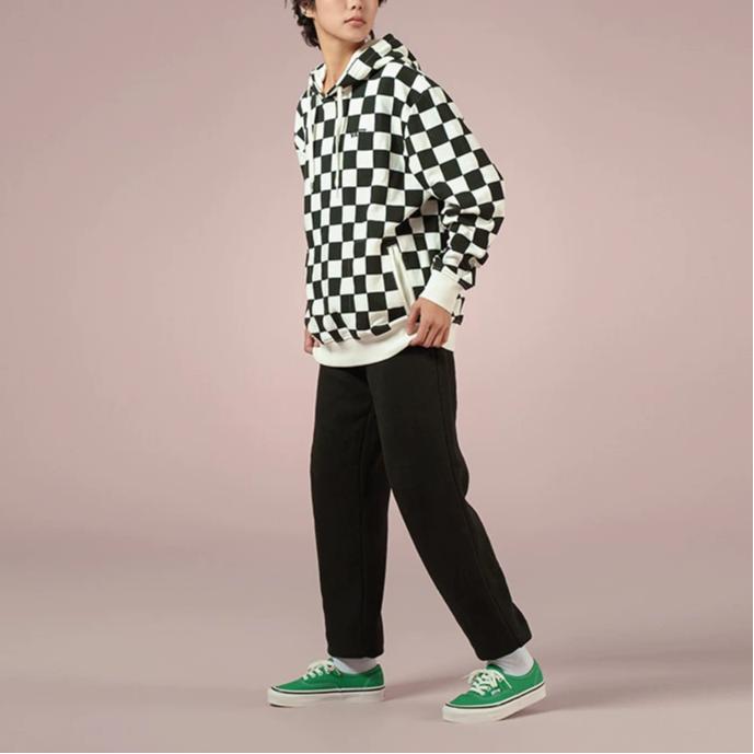 Vans Hanorac pulover cu glugă Checkerboard Hanorac pentru femei Negru Alb VN000BYUC61