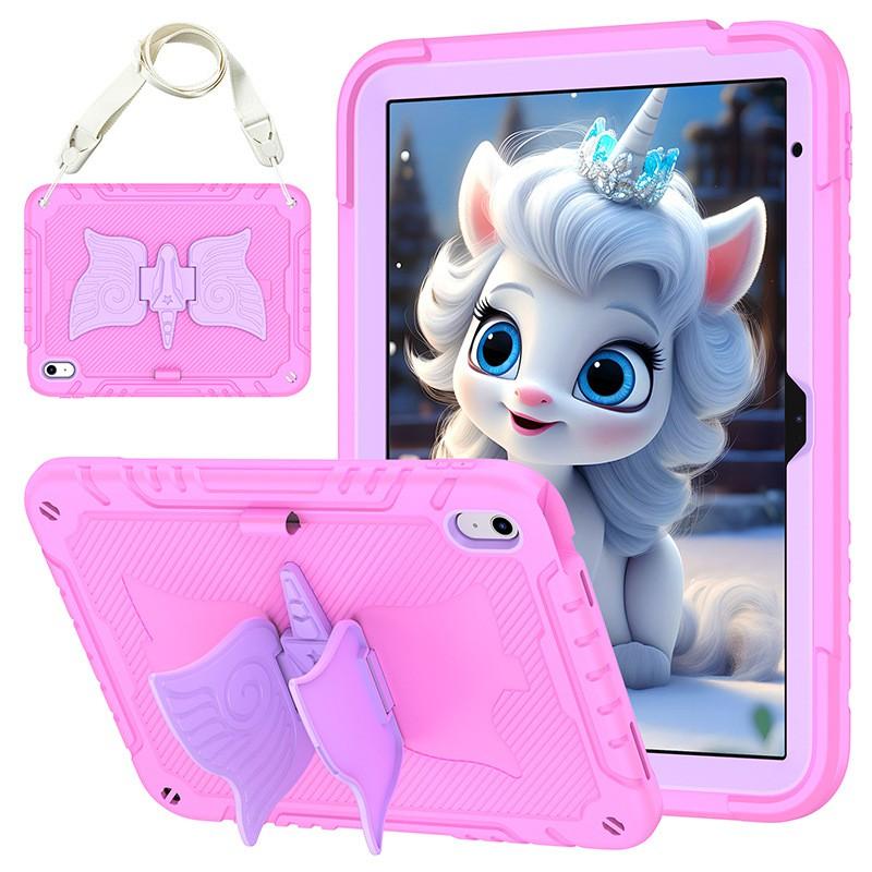Étui pour iPad 10e génération avec design Licorne Housse en Silicone Souple Protection Complète Antichoc Tablette 10,2 Pouces