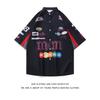 Men's American Retro Hiphop Street Racing Short-Sleeve Summer Shirt - Trendy, Motorcycle-Inspired, Loose, Thin Design
