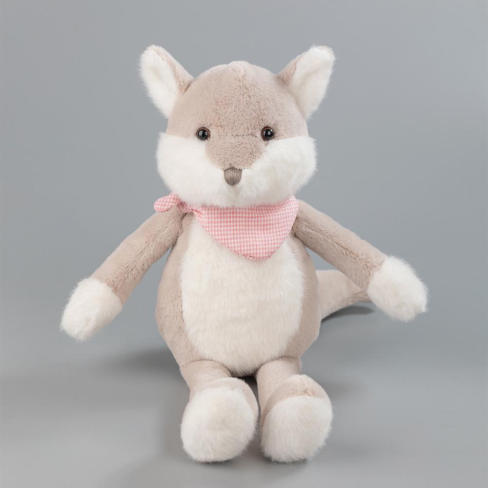 

BobyBobo Gray Plush Fox Doll - Soothing Sleep Companion Forest Animal Gift Height 28cm серый