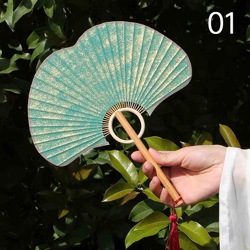 Веер из бумаги Xuan в старинном стиле, веер в форме гинкго с каллиграфией, веер для чайного домика в стиле дзен, веер в китайском стиле в стиле ретро, декоративный веер в стиле ханьфу